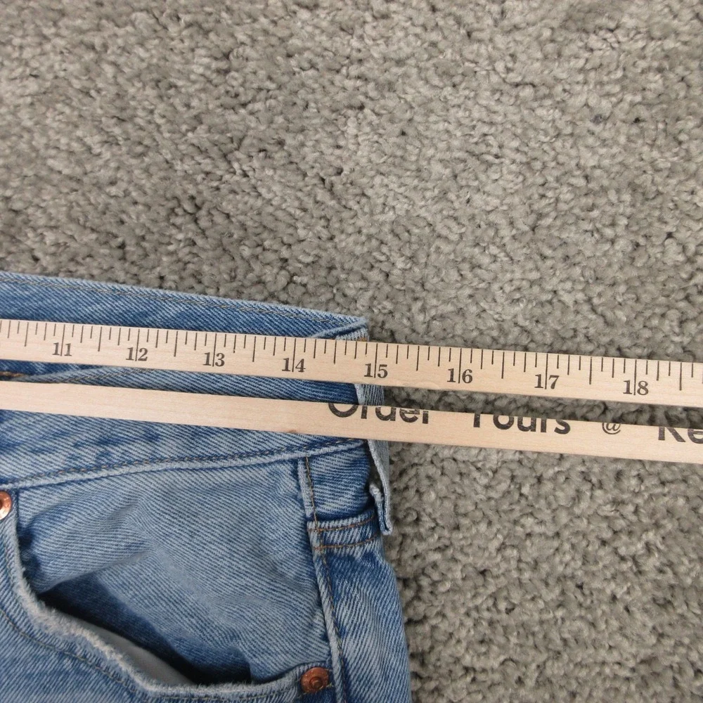 Levis Jeans Mens 30x30 Blue 501 Button Fly Premium Patch‎ Work Faded Denim Pants